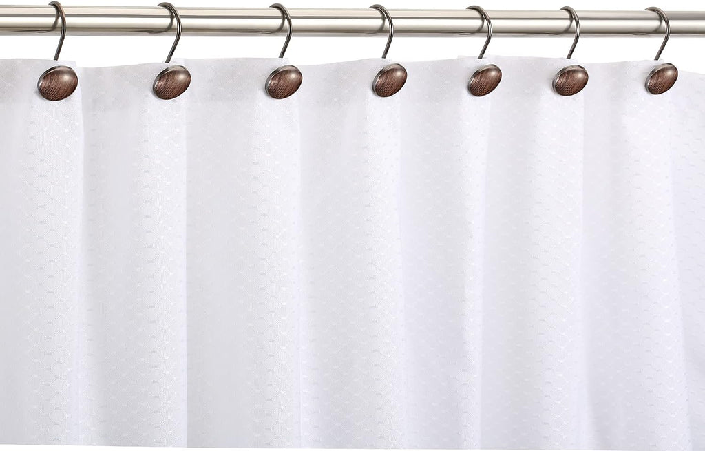 CHICTIE Bronze Shower Curtain Hooks Rings,Oil Rubbed Metal Rust Resistant Decorative Shower Curtain Hooks,Set of 12 Farmhouse Style Shower Rings Hangers for Bathroom