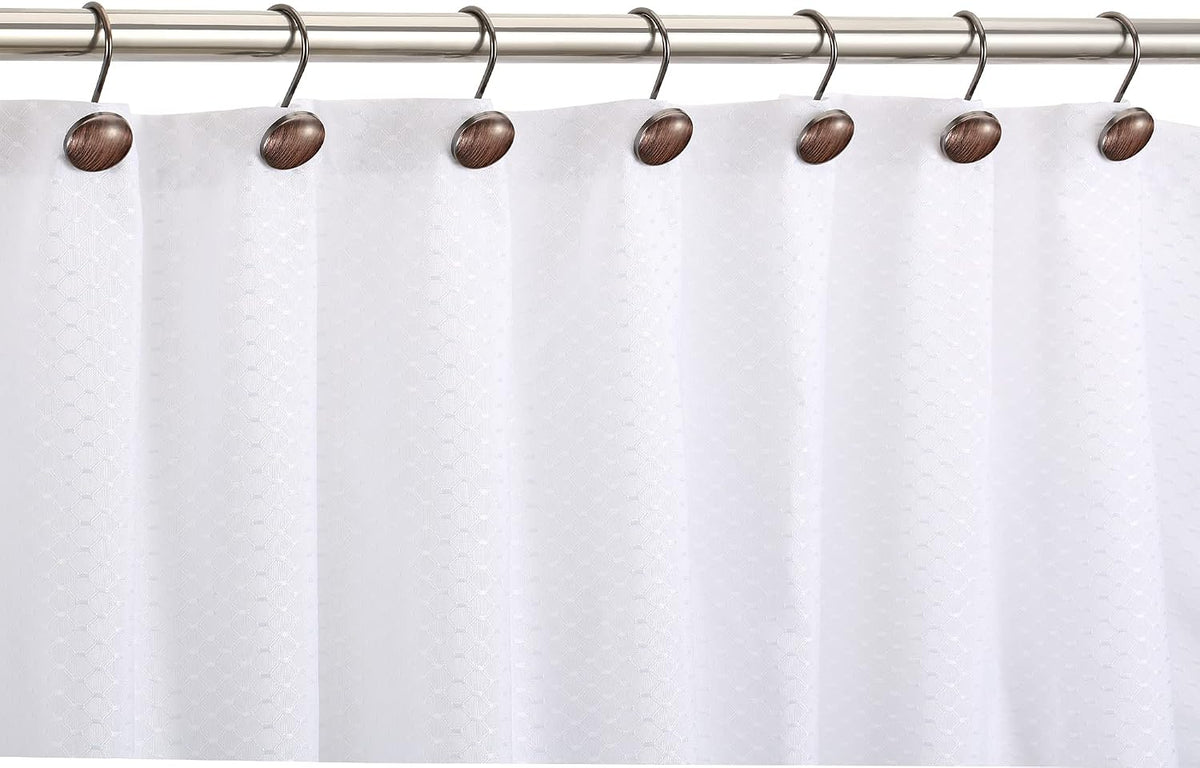 CHICTIE Bronze Shower Curtain Hooks Rings,Oil Rubbed Metal Rust Resistant Decorative Shower Curtain Hooks,Set of 12 Farmhouse Style Shower Rings Hangers for Bathroom