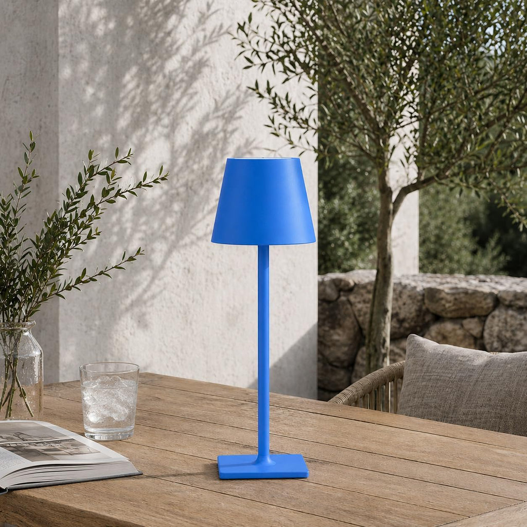 Yogaret Blue Cordless Table Lamp Set of 2, Indoor/Outdoor Table Lamp for Restaurant Home Dinner Patio Pinic