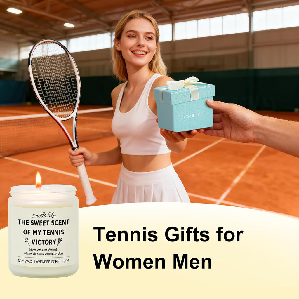 KOSMICKISS Lavender Soy Candle, Tennis Gifts for Women Men 9oz, 1 Pack