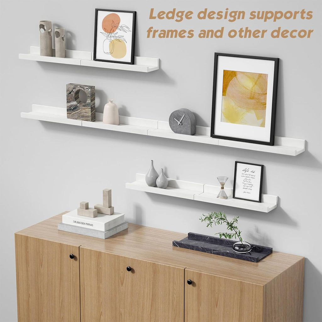 16 Inch Picture Ledge Shelf, Photo Floating Shelves with Lip for Wall