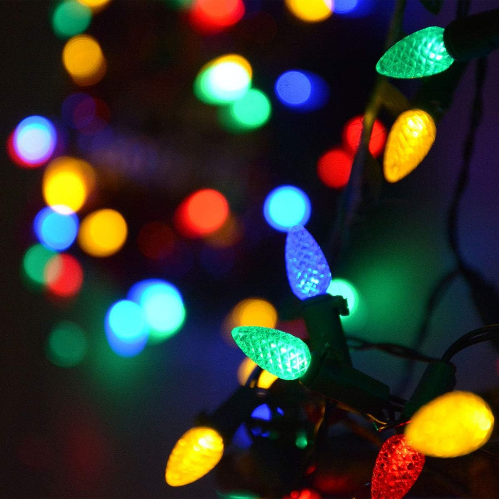 50 Counts Multi-Colored Led Christmas Lights, Battery Powered String Lights, Strawberry Shaped Fairy Lights for Christmas Wreath Garland Tree Decorations