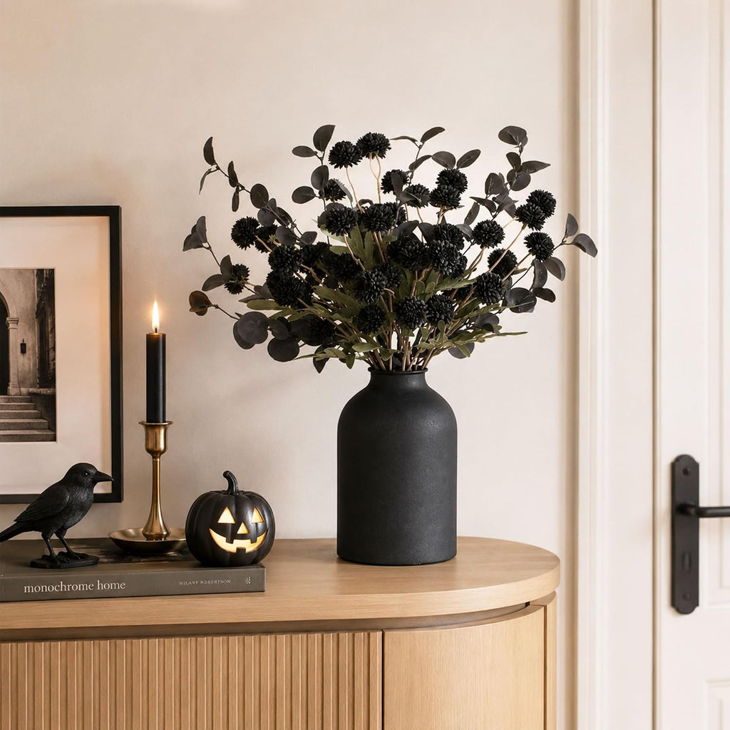 BLOSMON Black Flowers Artificial for Dining Table Centerpieces Decor