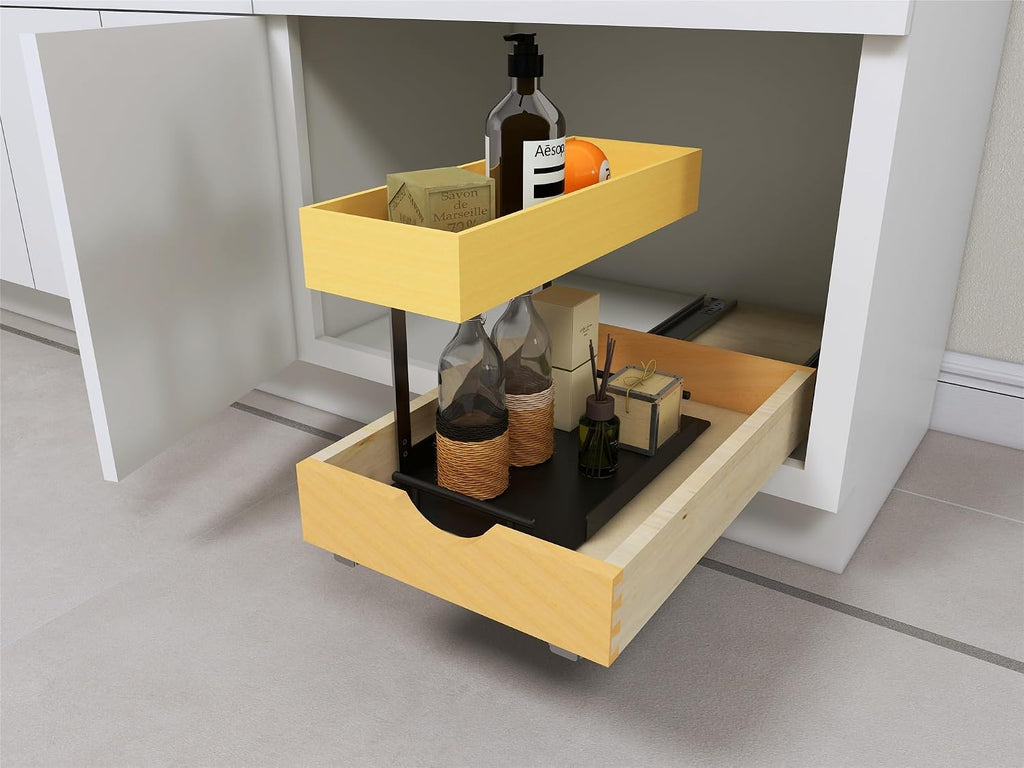 Elysian 2-Tier Pull Out Drawer Organizer, Sliding Shelf Storage for Kitchen, Bathroom, Under Sink Cabinet (12" Width)