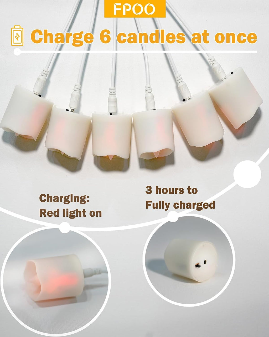 6PCS Rechargeable Flameless Tea Lights with Remote Timer, Votive Candles