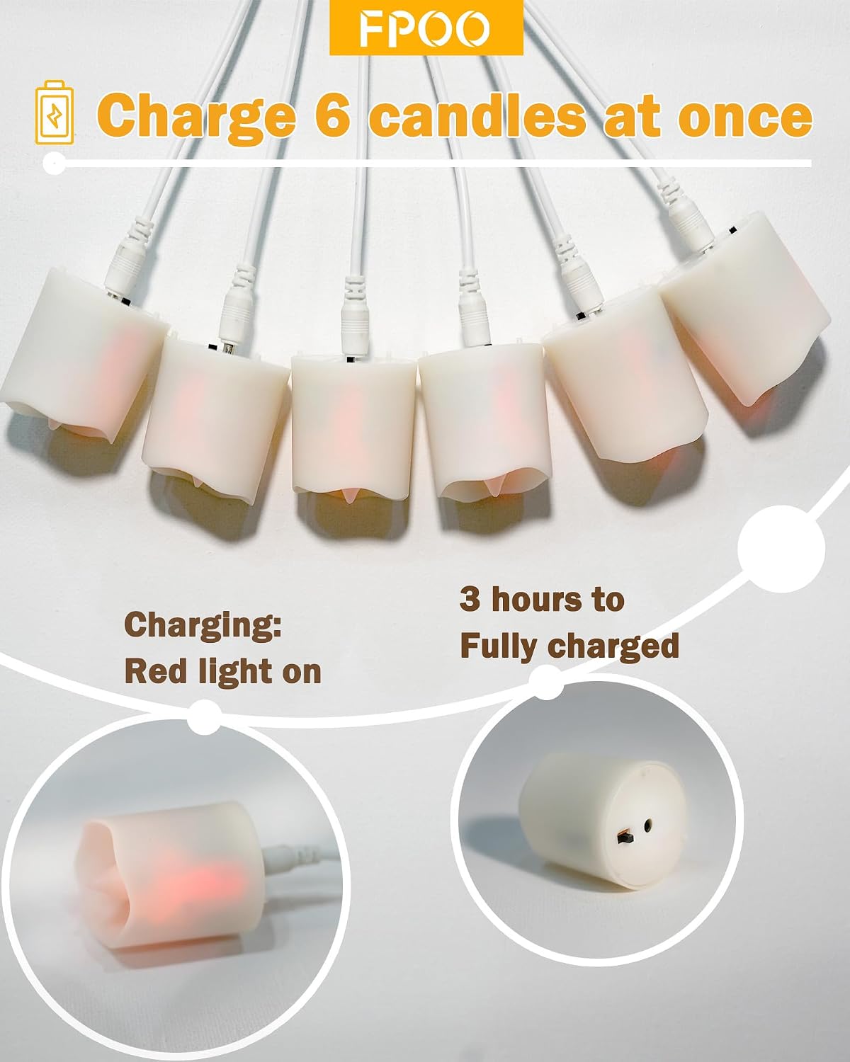 6PCS Rechargeable Flameless Tea Lights with Remote Timer, Votive Candles