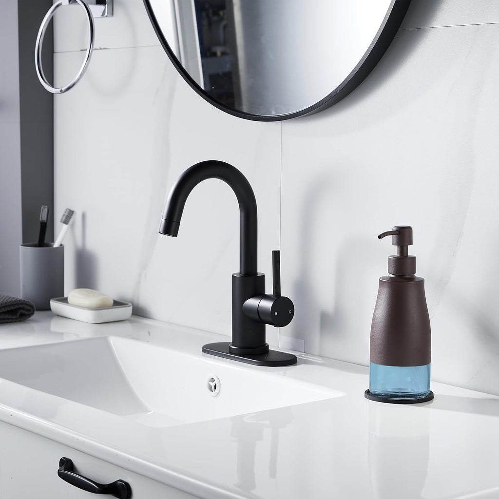 Gaussra Matte Brown Soap Dispenser with Coaster & Stickers - 11 OZ / 320 ML