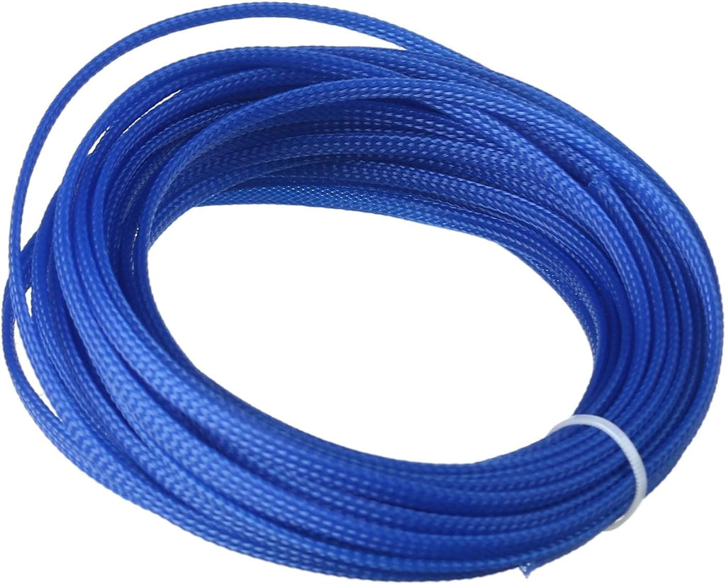 Othmro Length 10m/32.8ft Width 4mm PET Expandable Braid Cable Sleeving Flexible Wire Mesh Sleeve Blue