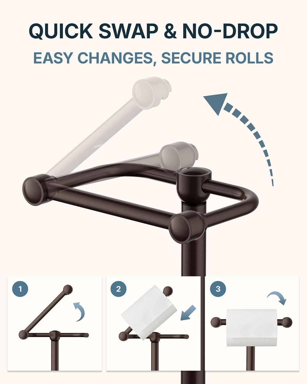RARXTR Toilet Paper Holder Stand with Heavy Stable Base No Tipping Bronze