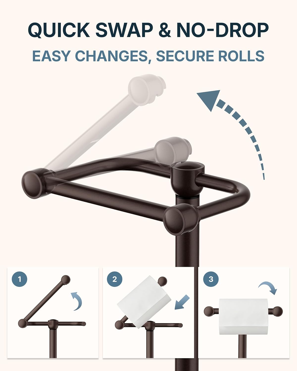 RARXTR Toilet Paper Holder Stand with Heavy Stable Base No Tipping Bronze