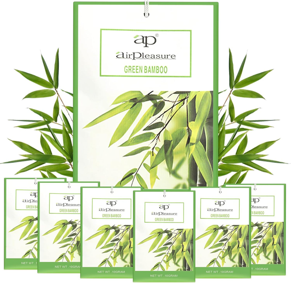 Green Bamboo Scented Sachets Bag 6 Pack for Drawer & Closet, Long-Lasting Sachets Bag Wardrobe Freshener, Drawer Deodorizer Fresh Scents Home Fragrance Air Freshener Bags for Home Room