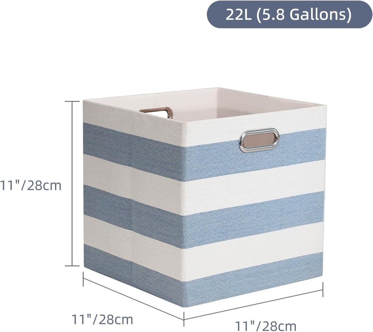 11 x 11 x 11 Inch Linen Stripe Storage Cubes for Home Organizing, Pack of 4