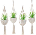 4 Pack Macrame Plant Hanger, Boho Hanging Planter for 8" Pot