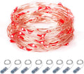 ITART Micro LED String Lights Battery Powered 8 Pack Red Mini Fairy Light 20 LED 6ft Ultra Thin Silver Wire Rope Lights for Craft DIY 4th of July Clothes Costume Wreath Display