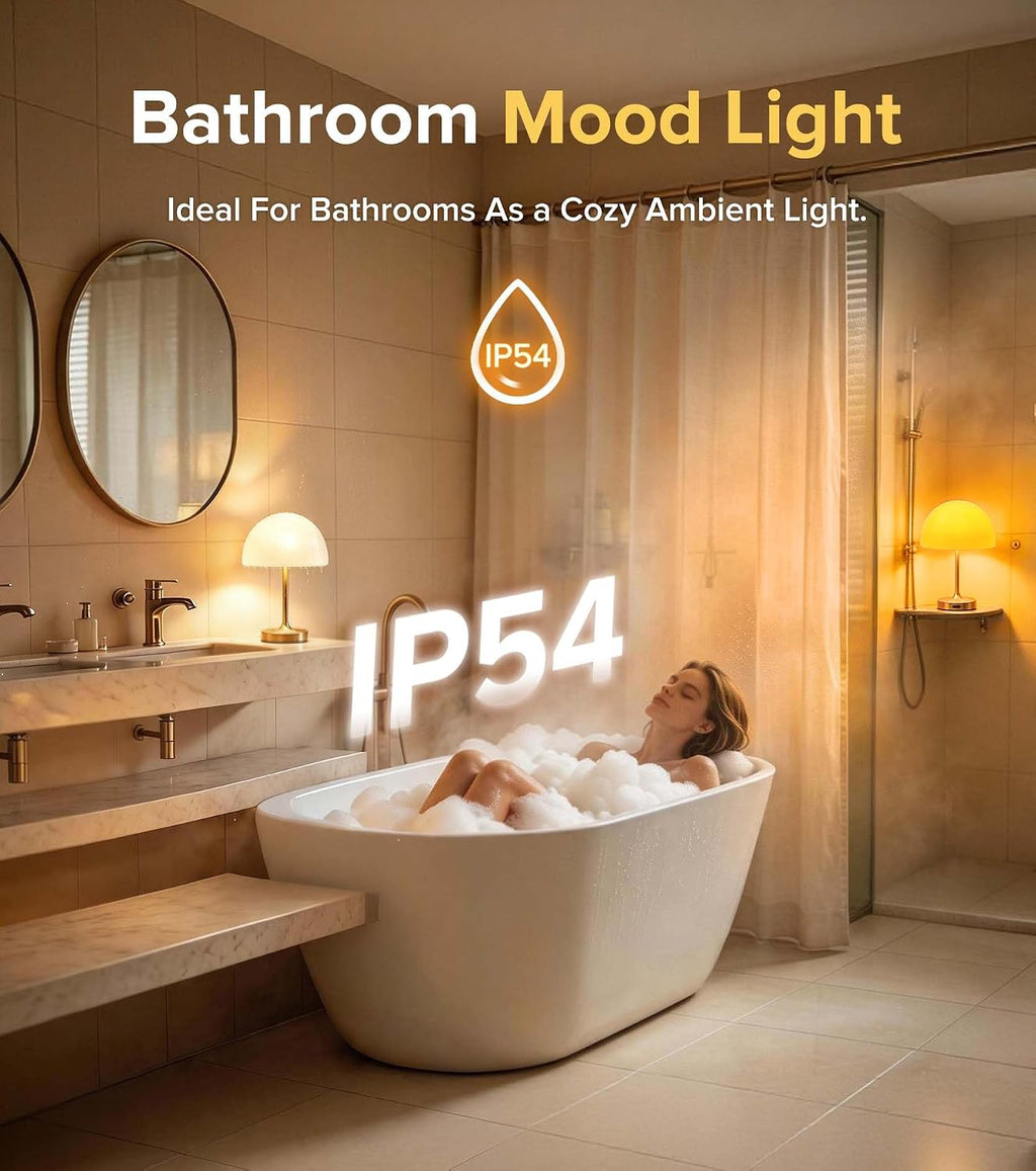 Shower Lamp Rechargeable Waterproof Lamp, Cordless Table Lamp for Bathroom