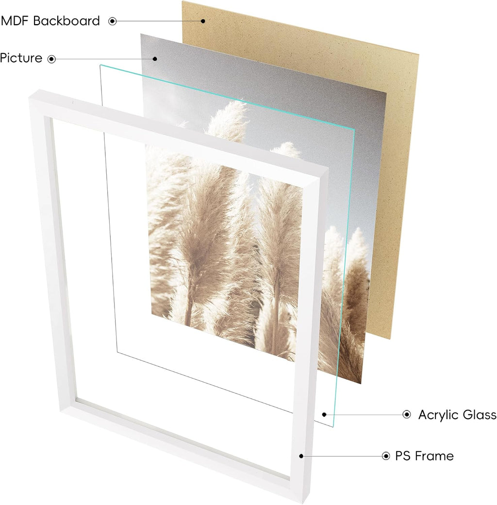 ArtbyHannah Gallery Wall Frame Set, 8 Pack White Picture Frames, Small