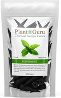 Peppermint Charcoal Incense Cones 2" BACKFLOW - 60 Pack Bulk - Natural Scented Cones Handmade Hand Dipped