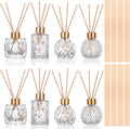 8 Pcs Bathroom Reed Diffuser Sets with 40 Natural Sticks, 3.4oz Empty Glass Bottles & Gold Caps, Bathroom Diffuser with Sticks for Home Office Aromatherapy Decor