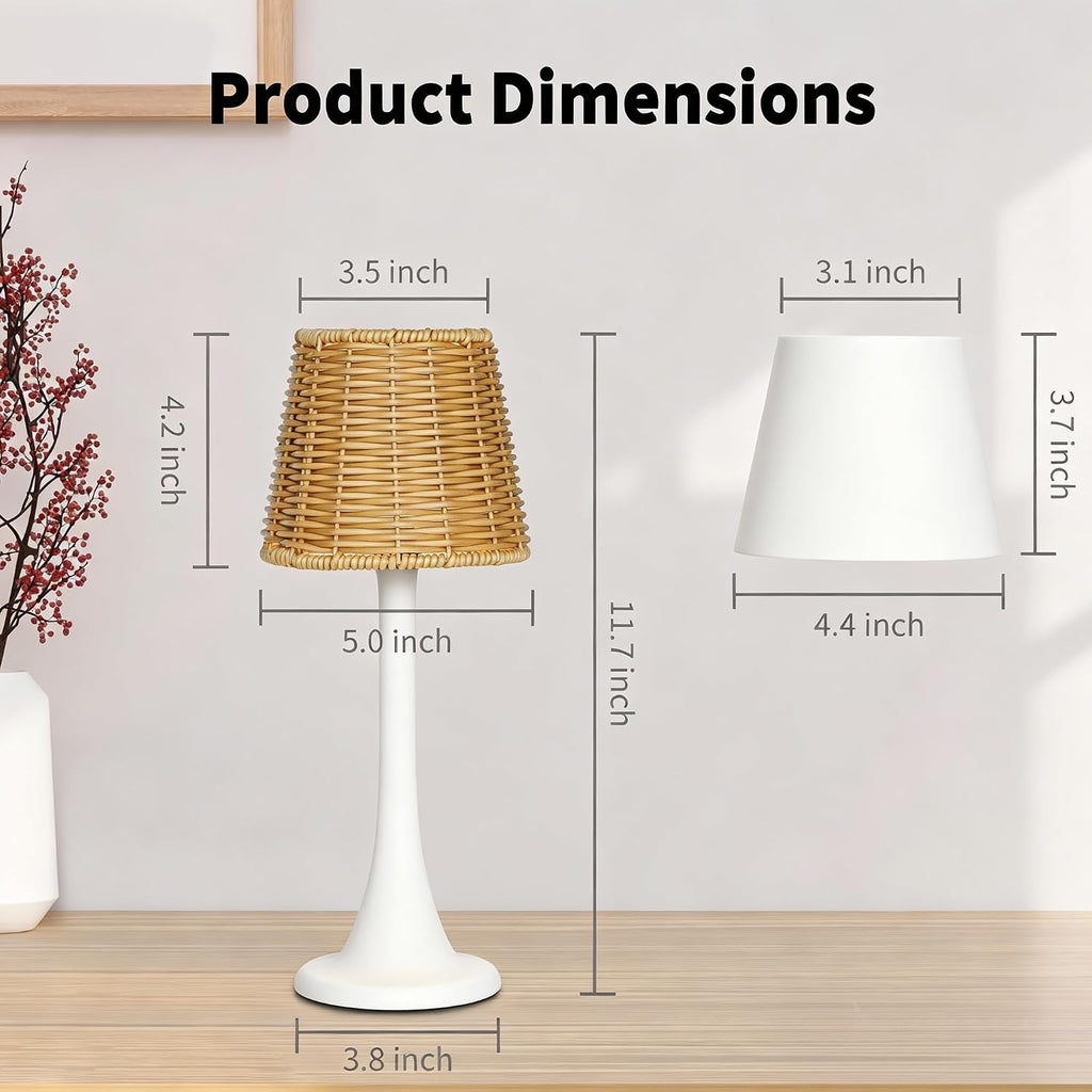 Mr. White Outdoor Waterproof Cordless Rechargeable Portable Touch Battery Operated Powered Table Lamp for Restaurant Kitchen Patio Dinner Dining (White)
