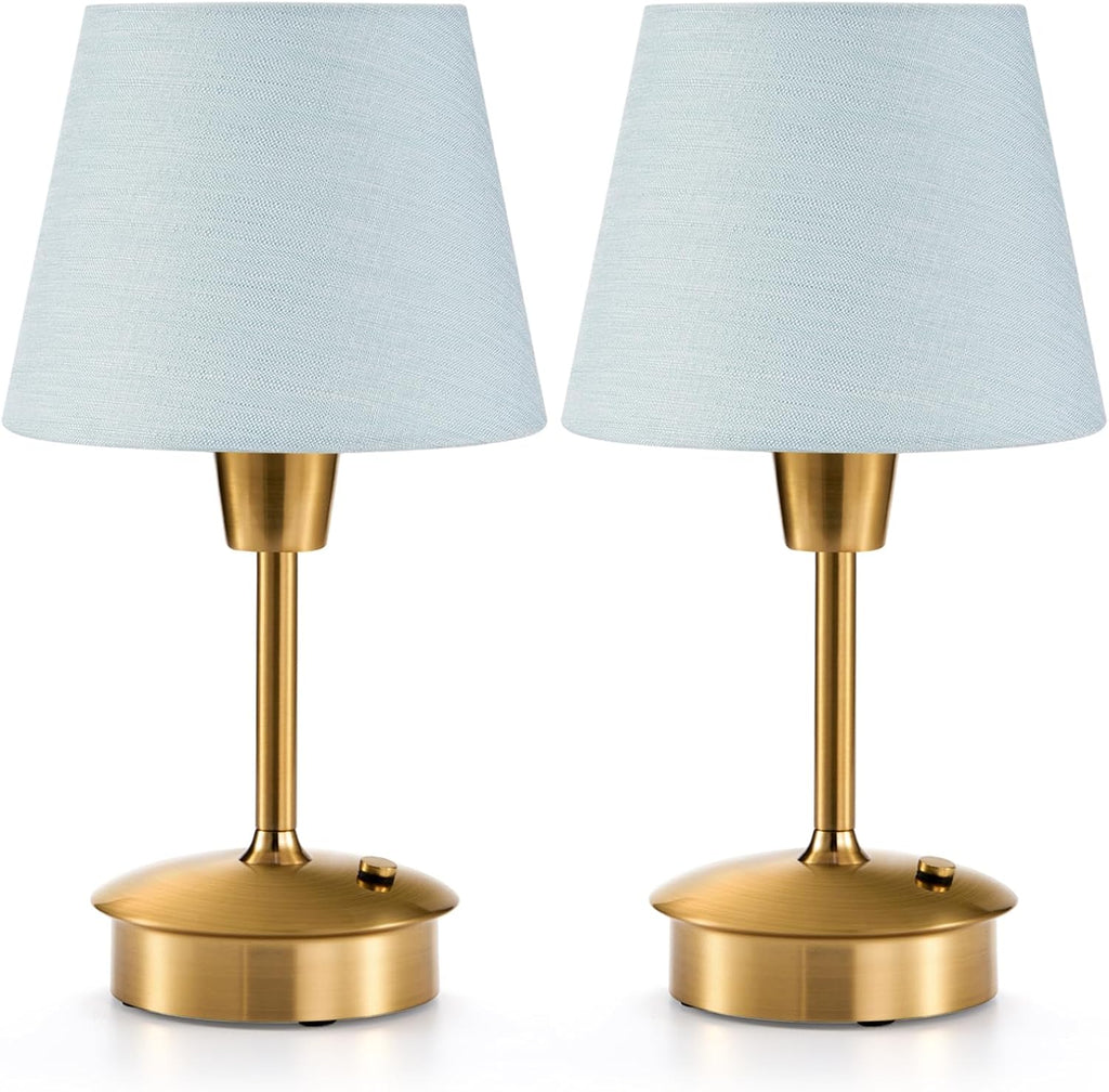 UMEXUS 2 Pack 9.8'' Small Cordless Table Lamp, Battery Operated Touch Lamps