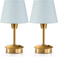 UMEXUS 2 Pack 9.8'' Small Cordless Table Lamp, Battery Operated Touch Lamps