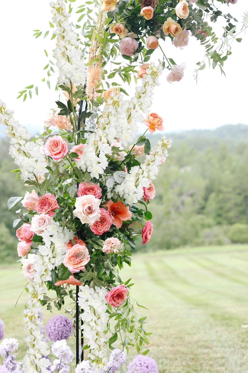 White Delphinium Artificial Flowers,5PCS Faux Larkspur Flowers 39" Long Stem Silk Flowers for Tall Vase Home Wedding Table Decor(White)