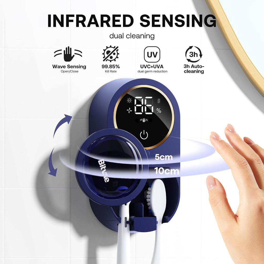 Bitvae Upgraded Tooth Brush Holder for Bathroom 2.0 Infrared Sensing