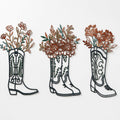 Otoolling 3 Pcs Cowboy Boots Metal Wall Art