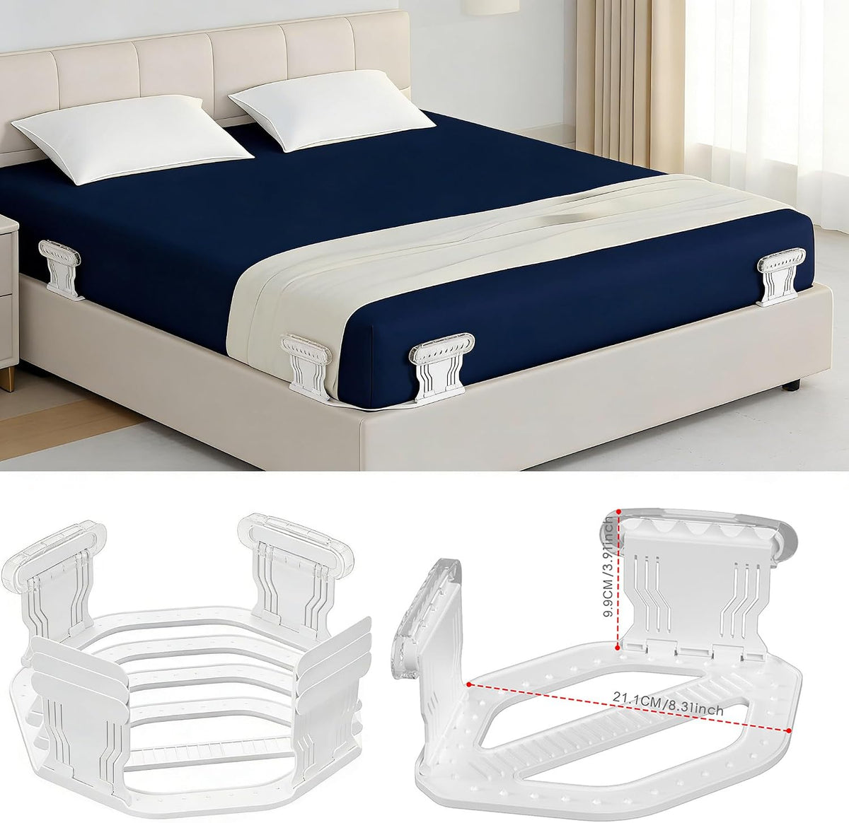 Bed Sheet Holders for Corners, Anti-Slip Gripper Clips for Twin to King