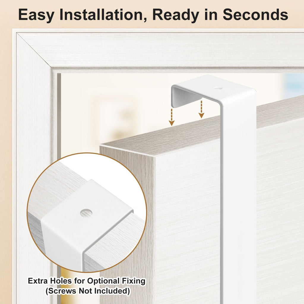 Over The Door Hooks, Fit 1-3/8" Doors, 2 Pack