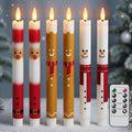 Christmas Flameless Taper Candles Battery Operated with Remote Timer