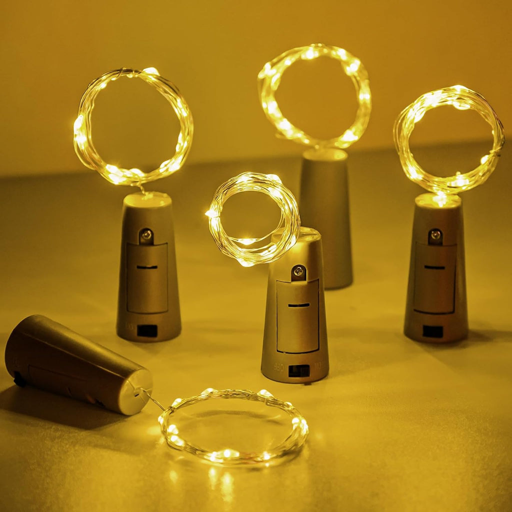 Aluan Wine Bottle Lights with Cork 10Pack 20LED Mini Fairy Christmas Lights