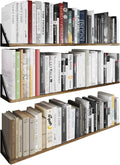 Wallniture Minori Wall Bookshelves for Living Room Decor, 36" Floating Shelves for Bathroom, Kitchen, Bedroom, Floating Bookshelf Wall Storage, Set of 3 Natural Burned