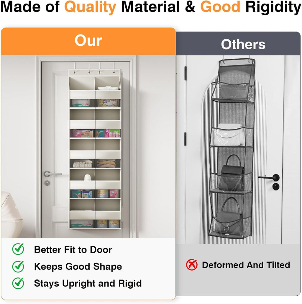 Over The Door Storage Organizer 5 Tiers Extra Large Heavy Duty Oxford Beige