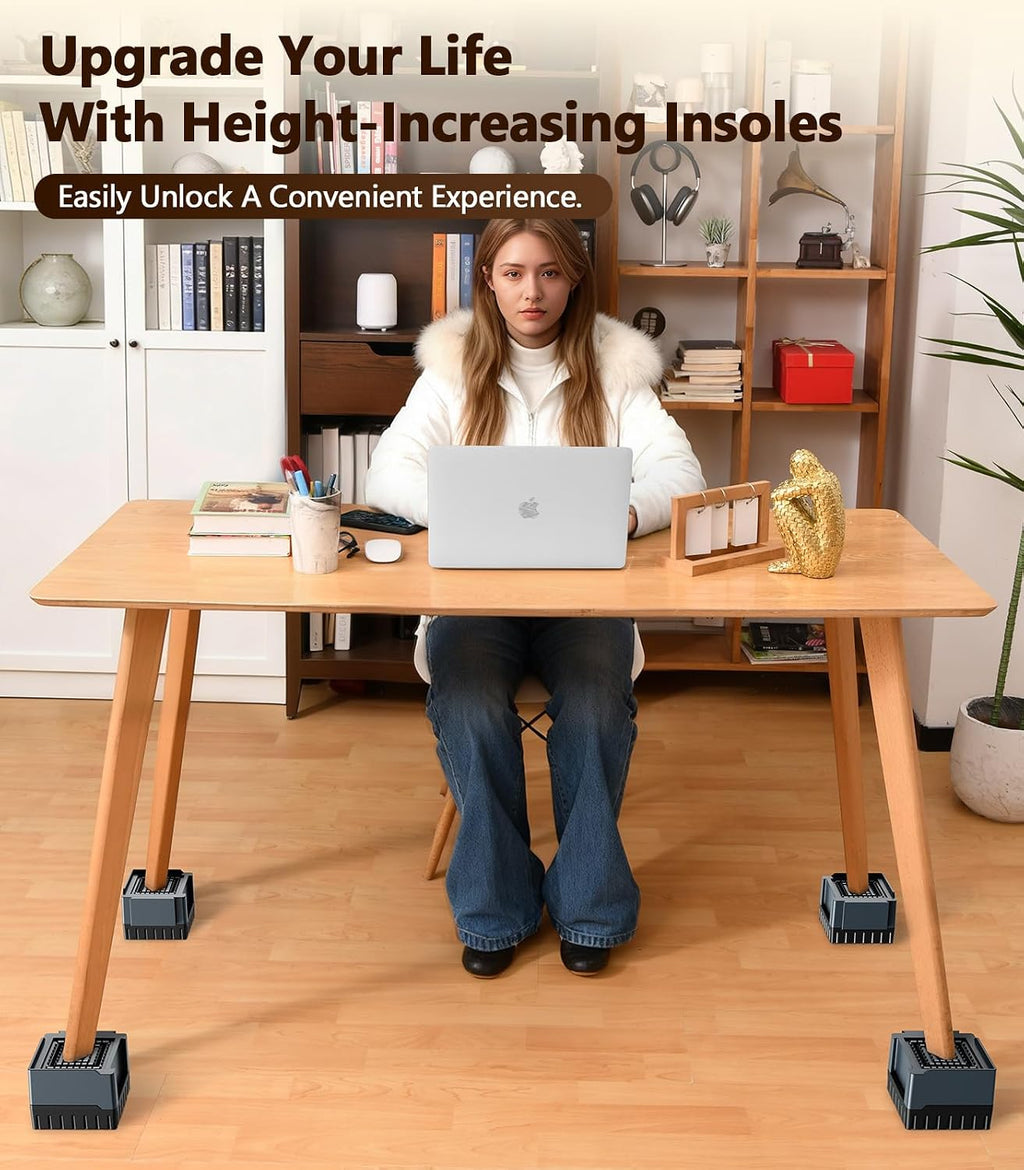 Bed Risers & Furniture Risers Heavy Duty 1000lbs, 4-Pack（Gray）