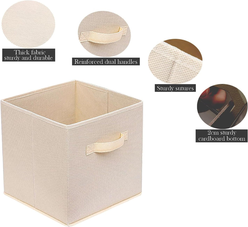 Fabric Storage Bins 10.6 x 10.6 x 11 Storage Cubes 1 Pack Warm Beige