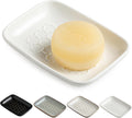 Gomakren Ceramic Soap Dish for Shower, Honeycomb Soap Tray 5.5 Inch, White