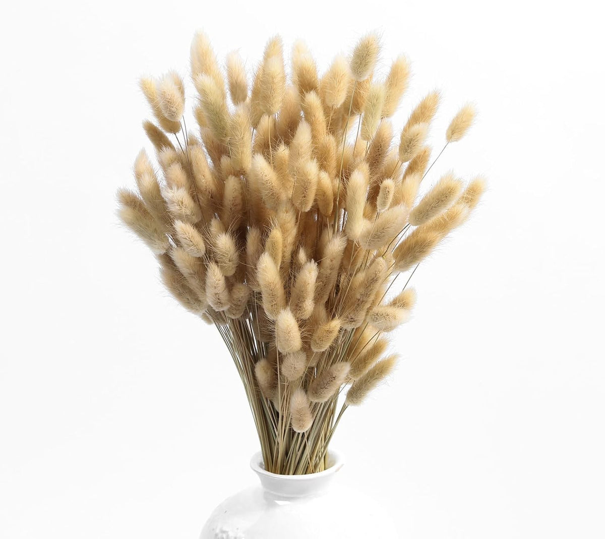 120PCS Bunny Tails Dried Flowers,17" Brown Pampas Grass Natural Rabbit Tail Grass for Boho Wedding,Baby Birthday Party,Home Table, Farmhouse Decor