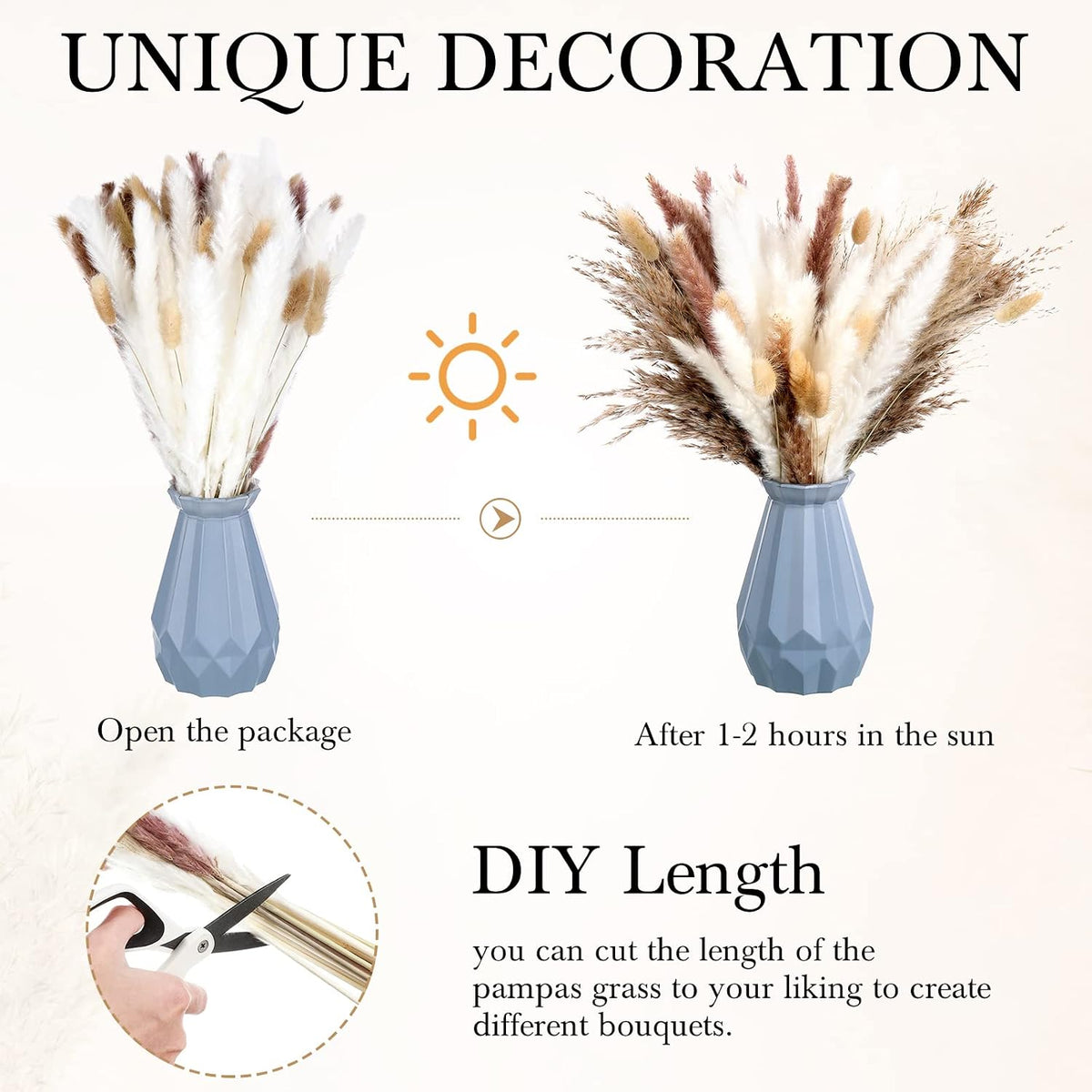 330 Pcs Dried Pampas Grass 17 Inch Fall Decorations for Home