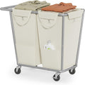SONGMICS 2-Section Laundry Basket with Wheels, 50.2 Gallons (190 L) Hamper