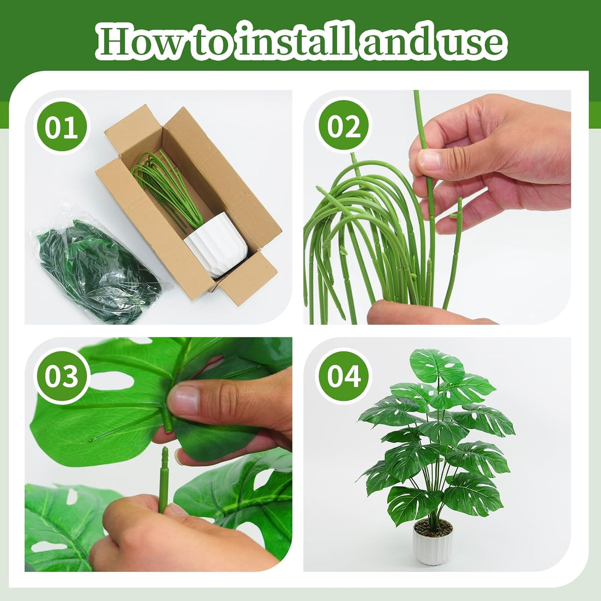 Freyalife 28“ Fake Plant Artificial Monstera for Room Decor, Faux Potted Plants Indoor for Home Living Bedroom Aesthetic Farmhouse Dorm Office Classroom and Outdoor Garden Porch Balcony Decor