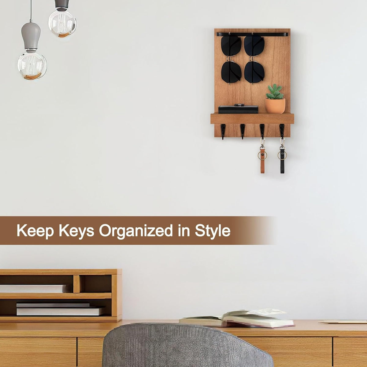Key Holder Wall Mount, Key and Sunglasses Holder for Wall