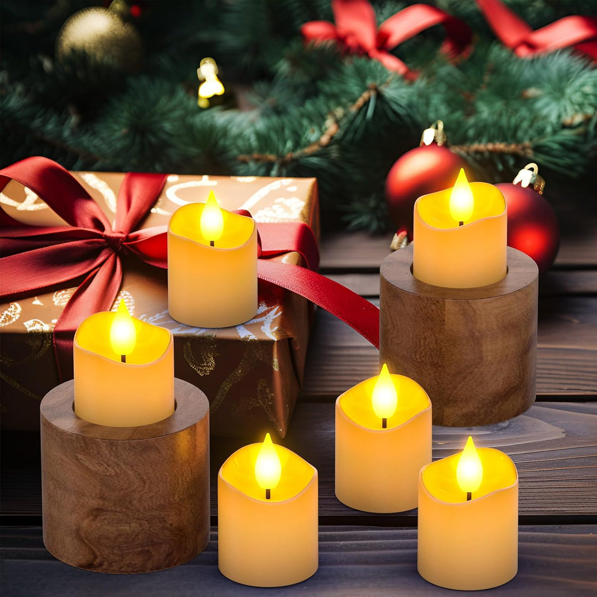 Yme Rechargeable LED Tea Lights with Remote & Timer, 1.5" D