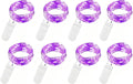 VOOKRY 8 Pack 30 Led Fairy Lights Battery Operated String Lights - 10 ft Purple Waterproof Silver Wire Starry Firefly Moon Lights for DIY Wedding Party Table Centerpieces Bedroom Halloween Christmas