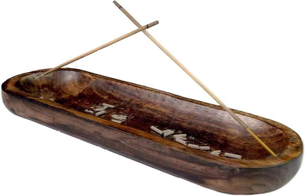 raajsee Wooden Brown Incense Holder -Incense Burner Holder –Ash Catcher - Incense Stick Holder - Meditation & Yoga - Great Gift for Any Occasion Size 11x4 inch