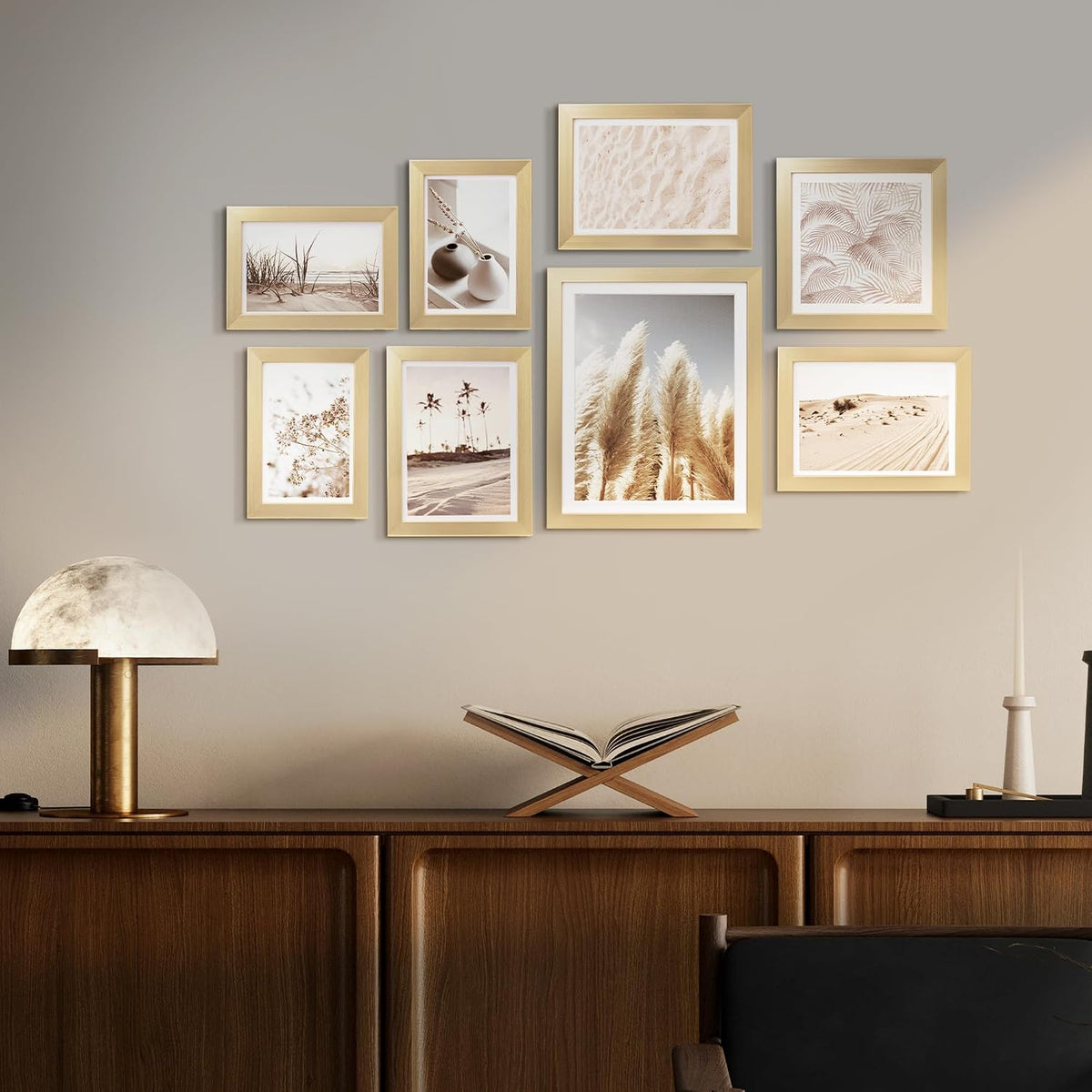 ArtbyHannah Gallery Wall Frame Set, 8 Pack Gold Picture Frames, Small
