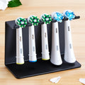 Electric Toothbrush Head Holder, Tooth Brushing Holder, Wall Mounted Toothbrush Holders Shower Bathroom, Self Adhesive or Desktop Tooth Brush Holder Organiser (Black, Medium)