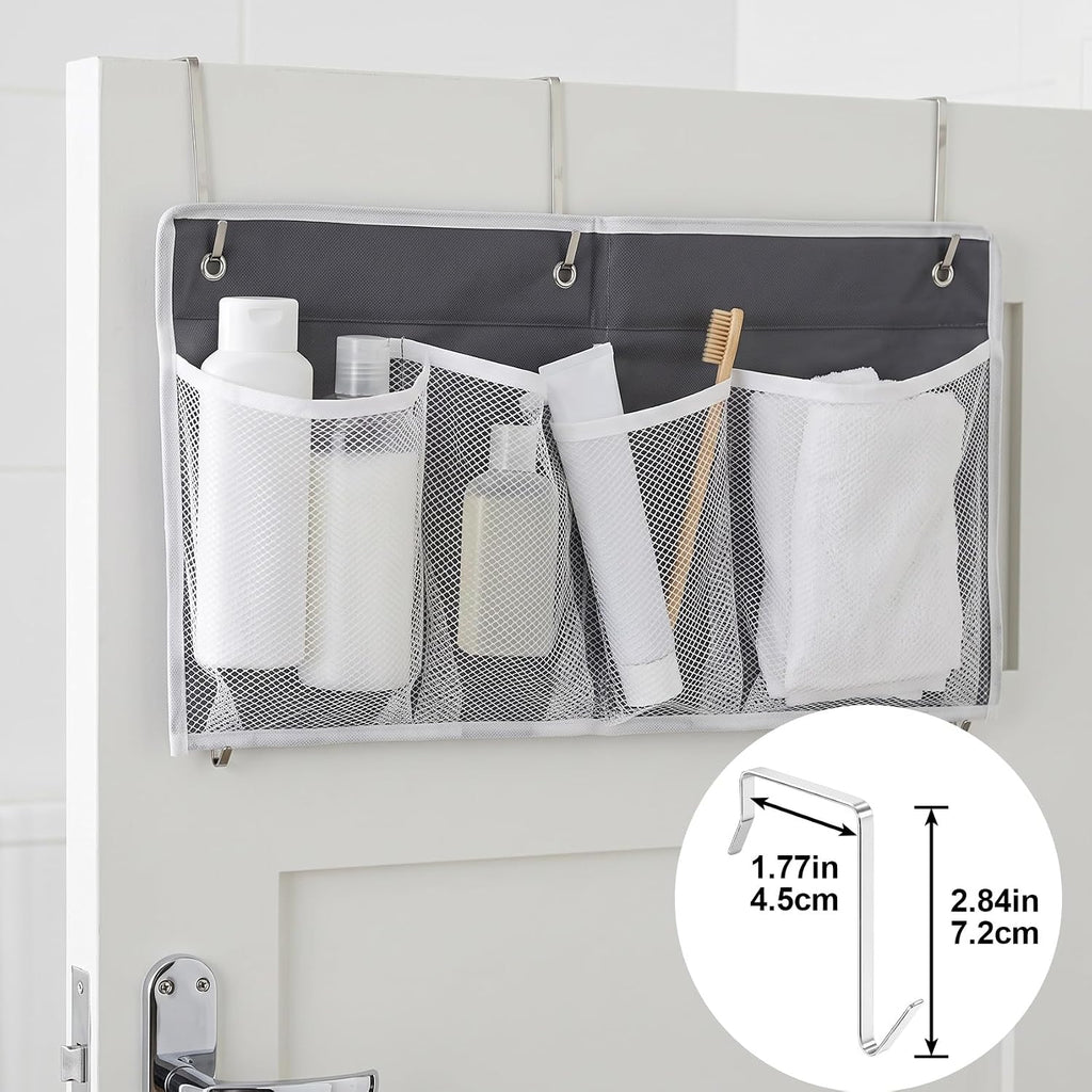 Pndeyo 1pc Bed Hanging Shoe Organizers with 3pcs Hooks, 22.44x19.61in, Grey