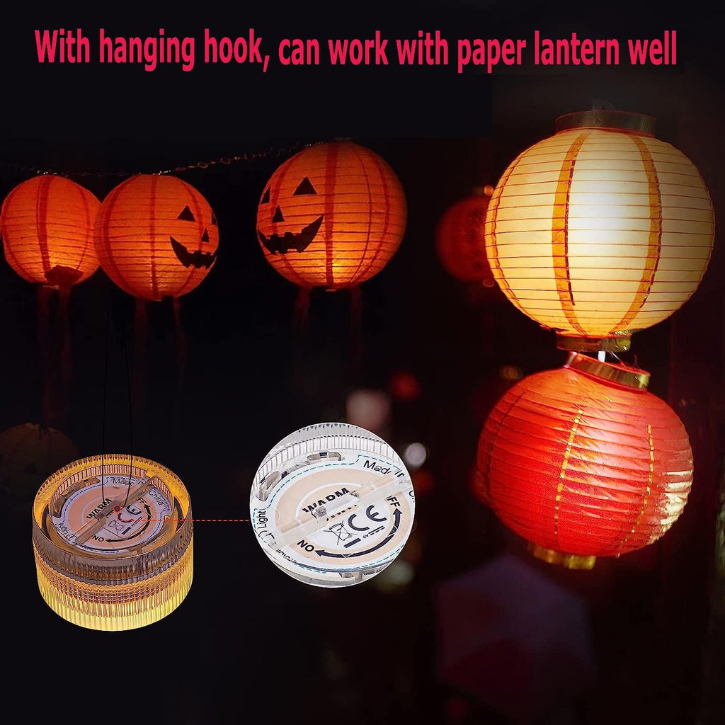 Submersible Halloween Pumpkin Jack-O-Lantern Lights Candles – 20 Pack Battery Operated LED Fake Candles | Mini underwater Led Tealight Accent Lights for Pool Pond Wedding Party Decoration (Warm White)