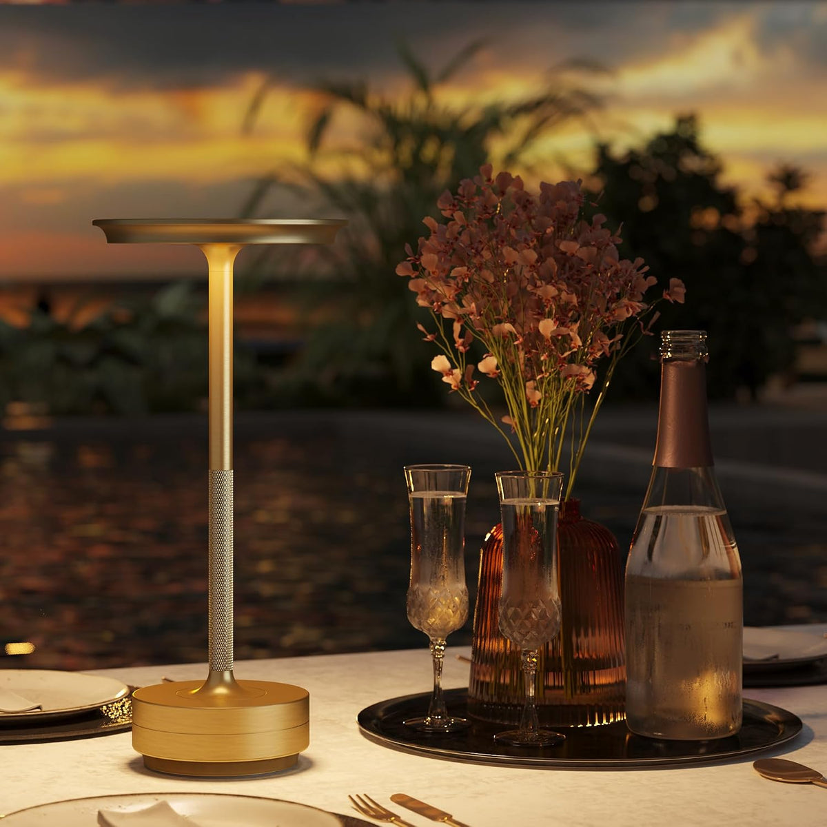 2 Pack Cordless Rechargeable Table Lamp,LED Portable Battery Table Lights